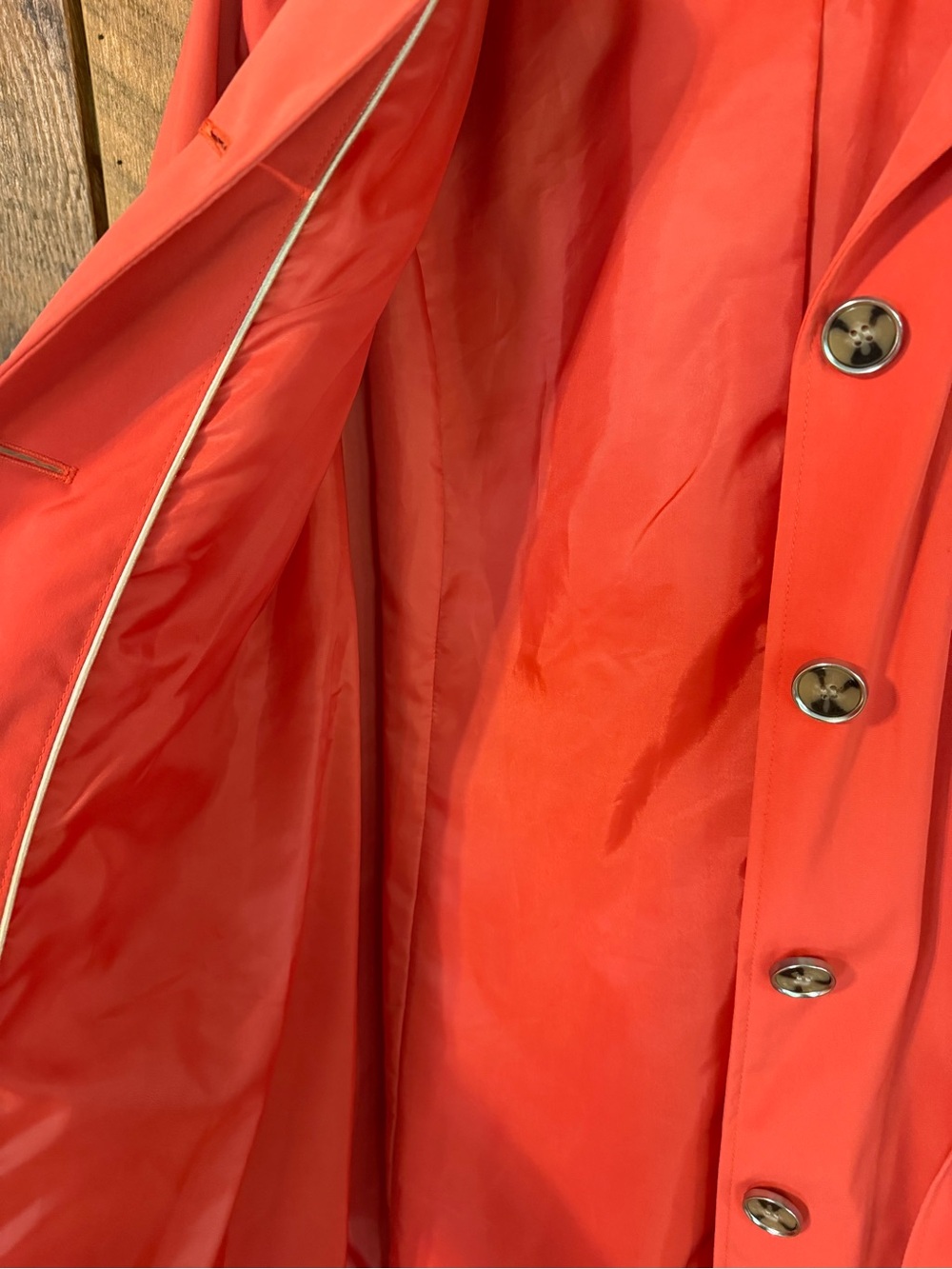Liz Claiborne XL NWT Belted Trench Coat Hooded Rain Jacket Coastal Preppy - Picture 10 of 15